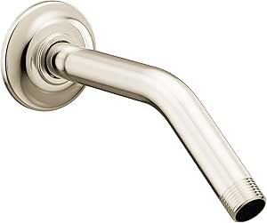 Moen S122NL Premium 8-Inch Standard Shower Arm with Matching Flange Included, Polished Nickel