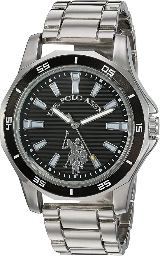 U.S. Polo Assn. Men's Analog-Quartz Watch with Alloy Strap, Silver, 21.5 (Model: USC80473)