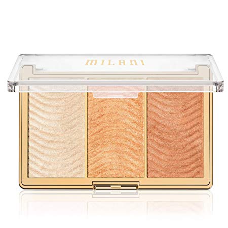 Milani Stellar Lights Highlighter Palette - Rose Glow (0.42 Ounce) 3 Vegan, Cruelty-Free Face Powders that Contour & Highlight for a Glowing Look