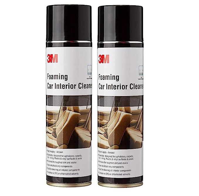 3M Foaming Car Interior Cleaner, Upholstery & Leather Cleaner, Removes Tough Stains & Dirt Inside Your car (580g Each, Pack of 2)