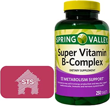 Spring Valley - Super Vitamin B-Complex, Metabolism Support, 250 Count   STS Sticker.