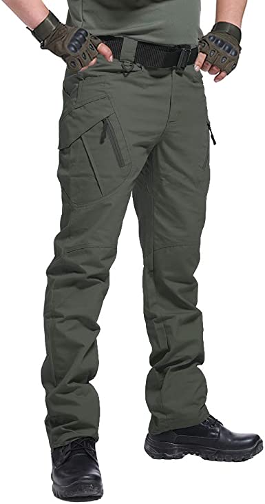 CARWORNIC Men's Outdoor Tactical Pants Rip-Stop Lightweight Stretch Military Cargo Work Hiking Pants