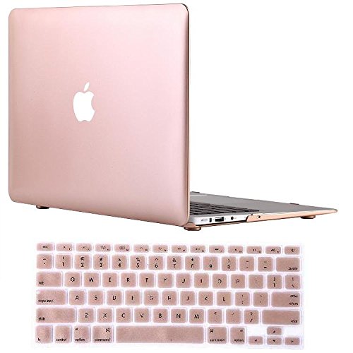 Vasileios 2in1 Rubberized Frosted Soft-touch Hard Shell Case Cover for 13-inch Macbook Air 13.3" (Model: A1369 and A1466) (New-gold)