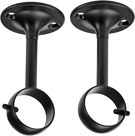 AmazonBasics Curtain Rod Ceiling-Mount Bracket, Set of 2, Black