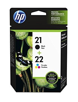 HP 21 Black & 22 Tri-color Original Ink Cartridges, 2 pack (C9509FN)