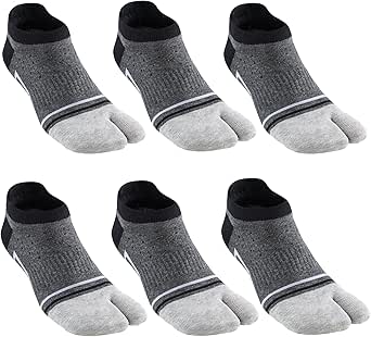 Men's Tabi Socks Flip Flop Split Toe Big Toe Cotton Athletic 4 Pack 6 Pack