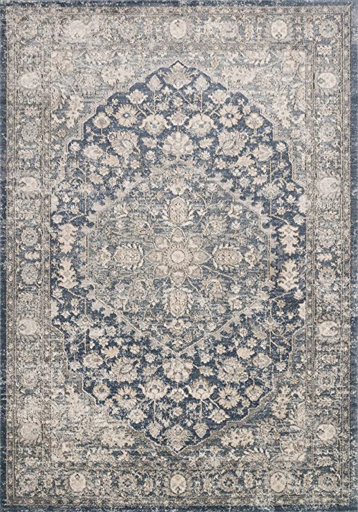 Loloi II Teagan Area Rug, 2'-8" x 4', Denim/Mist