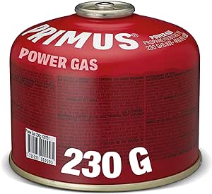 Primus Camping Gas Canister - Power Gas 100g / 230g / 450g - Standard Threaded Gas Canisters for Camping Stove - Mix of Isobutane & Propane Gas - EN417 Gas Cartridge for Camping Stove