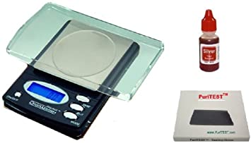 New Bullion Edition Digital Coin Scale, Plus Silver Acid Test Kit - Test Purity and Weigh Grams, Ounces, Troy Oz, Pennyweight