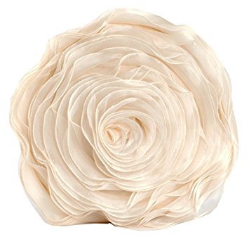 Fennco Styles Hayley Rose Chiffon Decorative Throw Pillow, Filler Included, 16-inch Round