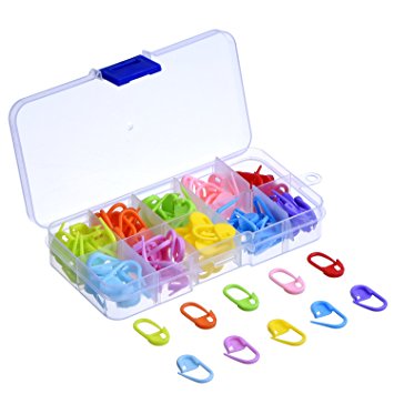 Shappy 120 Pieces Knitting Crochet Locking Stitch Markers Stitch Needle Clip, 10 Colors