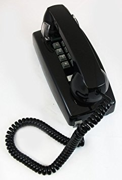 Cortelco 2554 Single-Line Wall Corded Telephone with Volume Control, Black