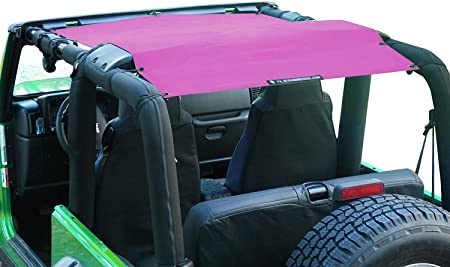 Alien Sunshade Jeep Wrangler Sunshade - Jeep TJ Sunshade (96-05) & Jeep YJ (87-95) Jeep Mesh Top (Pink)