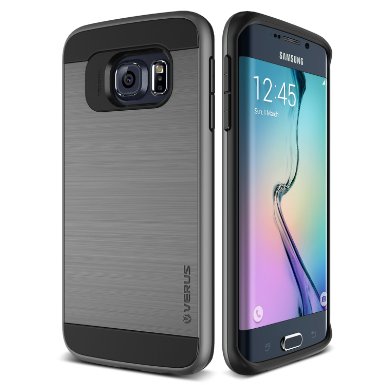 Galaxy S6 Edge Case Verus VergeDark Silver - Brushed Metal TextureDrop ProtectionHeavy DutySlim Fit - For Samsung Galaxy S6 Edge SM-G925 Devices