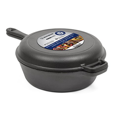 Westinghouse WFL3CC Select Series Seasoned Cast Iron 3 Quart Dutch Oven with Skillet Lid - Amazon Exclusive