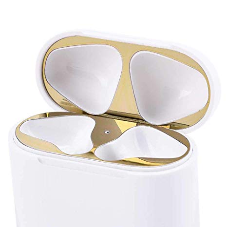 Volwco Dust Guard for AirPods - 18K Gold Plating-Protect AirPods from Iron/Metal Shavings-Easy Install