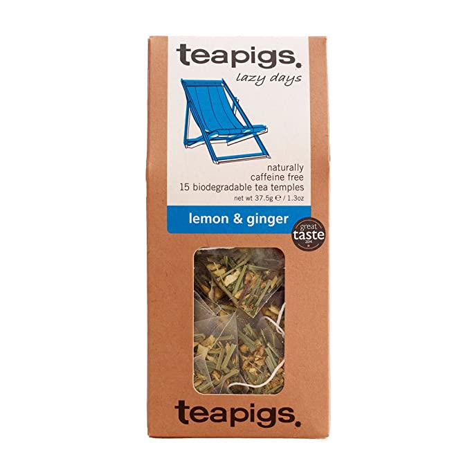 teapigs Lemon & Ginger Herbal Tea Bags Made With Whole Leaves (1 Pack of 15 Tea bags) (520)