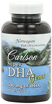Carlson Super Dha Gems, 500 mg of DHA, 60 Softgels