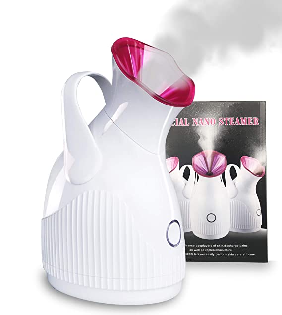 Facial Steamer Nano Ionic,Lumcrissy Large Enorous Amount of Warm Mist,Moisturizing Face Steamer Humidifier,Unclogs Pores Clear Blackheads Acne Humidifier Home Personal Vaporizer