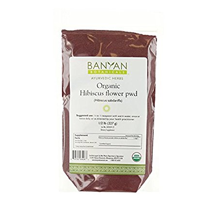 Banyan Botanicals Hibiscus Powder - Certified Organic, 1/2 Pound - Hibiscus sabdariffa - Promotes physical and spiritual purification*,