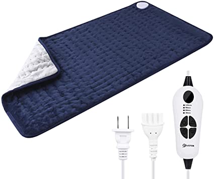 EIVOTOR Heating Pad for Back Pain and Cramps Relief, King Size 16" x 30" Electric Heating Pad with 6 Temperature Settings 4 Timer Settings Auto Shut Off, Washable Ultra-Soft Heat Pad for Back, Neck