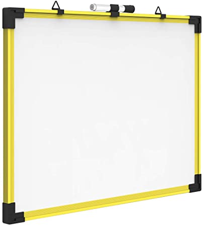 Quartet Industrial Magnetic Whiteboard, 24 x 18 Inches, Yellow Frame (724120)