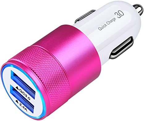 Fast Car Charger, Quick Charging 5.4A/30W Phone USB Car Charger Adapter Rapid Plug 2 Port Cigarette Lighter Charger Flush Compatible Samsung Galaxy S21 S20 Ultra S10e S10 S9 S8 Note, iPhone