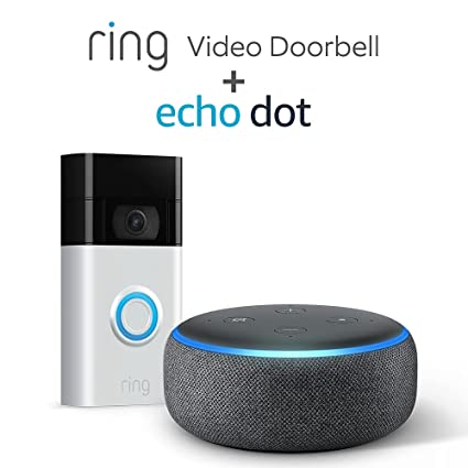 Ring Video Doorbell by Amazon   Echo Dot (3rd Gen) – 1080p HD video, Advanced Motion Detection, and easy installation (2nd Gen) | With 30-day free trial of Ring Protect Plan