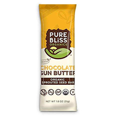 Pure Bliss Organics, Bar Sprouted Seed Chocolate Sunflower Butter Organic, 1.8 Ounce
