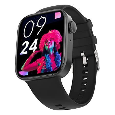 CrossBeats Ignite GRIT Smart Watch, 1.75” AMOLED Display with Advanced Bluetooth Calling, Rotating Crown,AI Health Sensors, 150  Sports Modes, 250 Watch Faces, in-Built Games, 15 Days Battery-Black