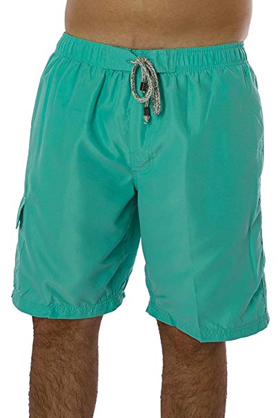 Exist Men’s Solid Color Swimwear 100% Polyester Quick Dry Board Shorts Bathing Suit Surf Beach Swim Trunks
