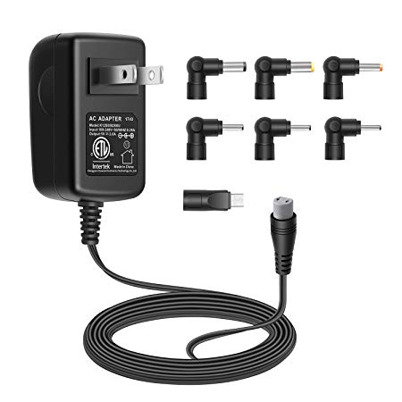 Aisilk 10W 5V 2A AC/DC Power Adapter Wall charger with 7 tips for Android Tablet TV Box PS3/PS4 USB Hub Router Speaker Radio CCTV Camera HDMI Converter Webcam 4 wheeler and more [ETL Listed]