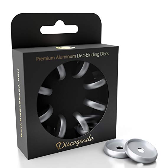 Discagenda Aluminum Disc-Binding Discs 24mm 0.94in 8 Piece Set Silver