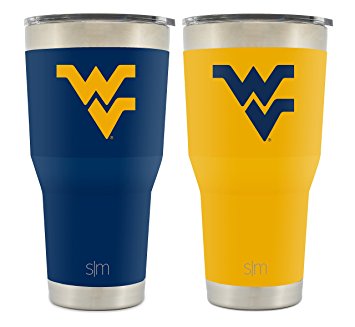 Simple Modern West Virginia University 30oz Cruiser Tumbler 2-Pack - Vacuum Insulated Stainless Steel Travel Mug - WVU Mountaineers Tailgating Hydro Cup College Flask