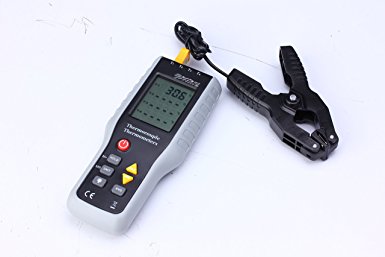 Perfect-Prime TC41/T2 4-Channel K-Type Digital Thermocouple Thermometer & Sensor with 2x pipe clamp for -200~1372°C/2501°F Range of Temperature Measurement