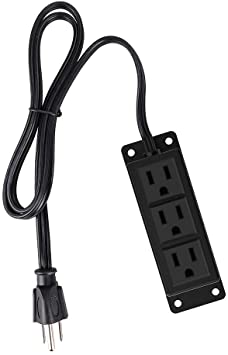 Power Strip, ICEELEC 3 Outlets Ports Extension Cord, 3.6 ft Travel Power Cord, Mountable Under The Desk Table and Wall Mount Power Center for Travel, Hotel, Office (3AC-1M)