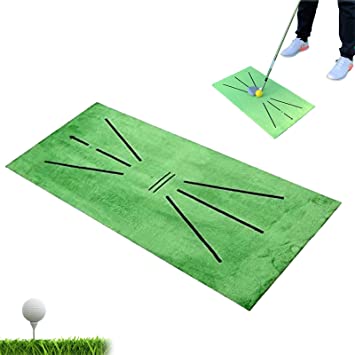 Snow Keychain Golf Training Mat, Mini Golf Practice Training Aid Rug for Swing Detection Batting, Portable Golf Training Turf Mat for Home Office Outdoor Use