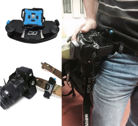 LC Prime Strong Universal Waist Belt Tripod Mount Clip Adapter For SLR DSLR Camera GoPro Blue 1