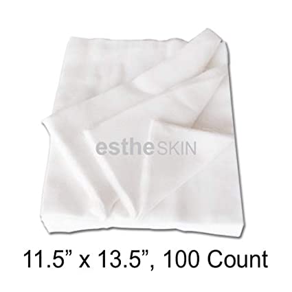 estheSKIN 100% Cotton Pure White Cutting Gauze for Professional Facial Treatment and More, 11.5"x13.5", 100 Count (1 pack)