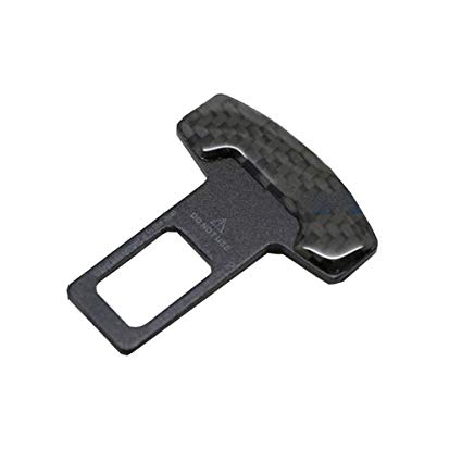 M-Egal 2pcs Universal Vehicle Mounted Carbon Fiber Car Safety Seat Belt Buckle Clip Car-Styling 34mm x 20mm