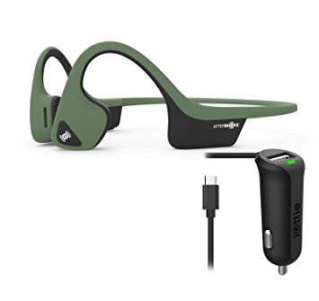 AfterShokz Trekz Air Wireless Bluetooth Conduction Headphones With Micro USB Car Charger - Green