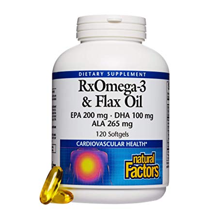 Natural Factors - Fish & Flax Oil, With RxOmega-3 Factors Fish Oil, 120 Soft Gels