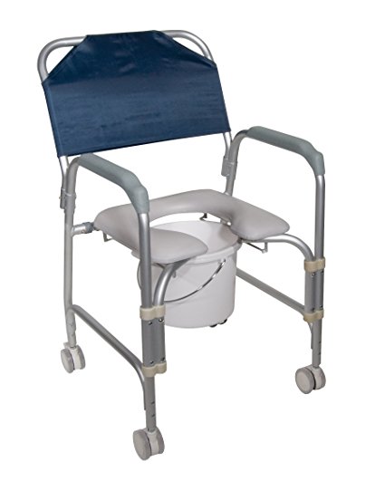 Drive Medical K. D. Aluminum Shower Chair/Commode with Casters