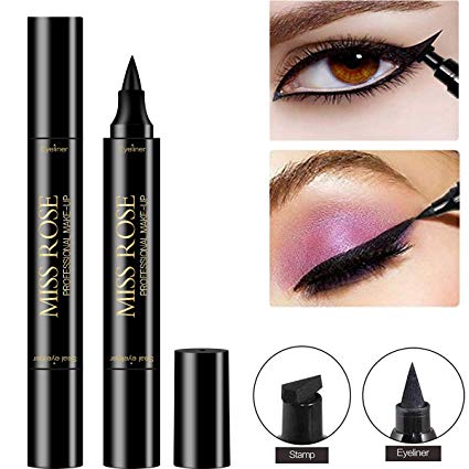 Eyeliner Stamp - Eye Wingliner by Angel Kiss- Double-Ended Stamp Liquid Liner,Vogue Effects Black,Waterproof Make Up, Smudgeproof,Winged Long Lasting Liquid Eye liner Pen,Vamp Style Wing - Single