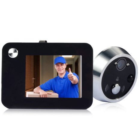 Charm & Magic 3.5" LCD Monitor Motion Detection Camera Peephole Door Viewer (2.8*3.5 inches, Black)