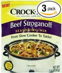 Crock Pot Beef Stroganoff Seasoning Mix (1.5 oz Packets) 3 Pack