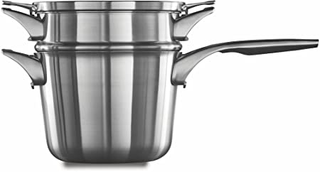 Calphalon Premier Space Saving Stainless Steel 4.5qt Sauce Pan with Double Boiler