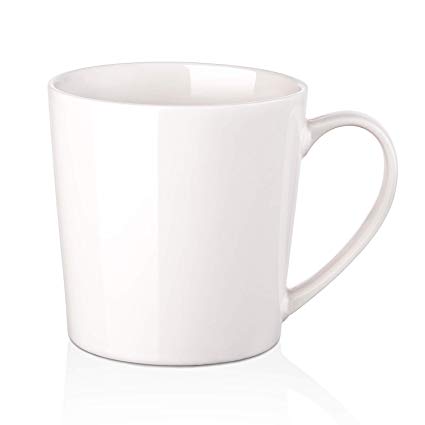 (6 Pack) DOWAN Large Coffee Mug Set, 19 Ounce Ceramic Mugs for Coffee or Tea, White