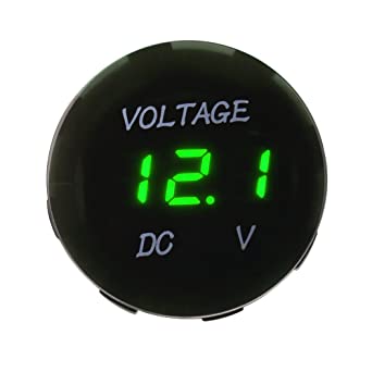 XCSOURCE Waterproof Voltmeter Green LED Digital Display Voltage Volt Meter Panel Gauge w/ Cable for DC 12V-24V Car Motorcycle MA1083