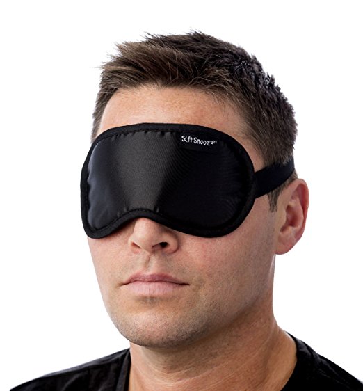 Soft SnooZ'zzz® Lightweight Sleep Mask - Breathable, Sleek Design, Soft & Comfortable. Excellent Light Block. Unisex Eye Mask. Carry Pouch Included with Sleeping Mask